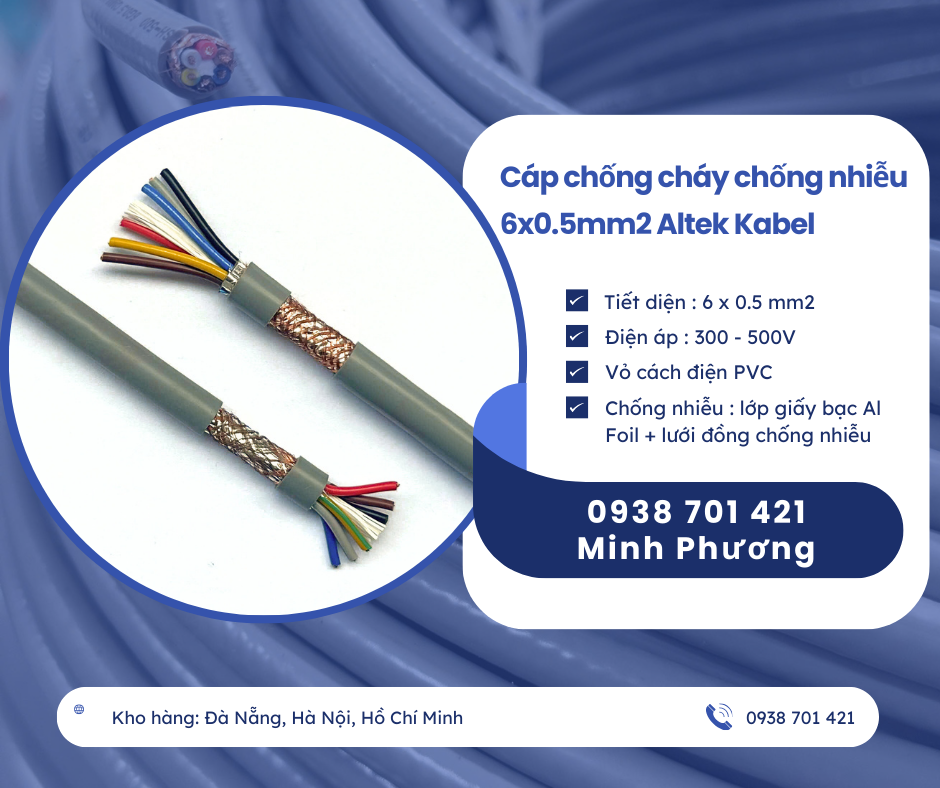 Cáp điều khiển chống nhiễu 6 lõi 0.5mm2 Altek Kabel sẵn kho, hỗ trợ giao toàn qu